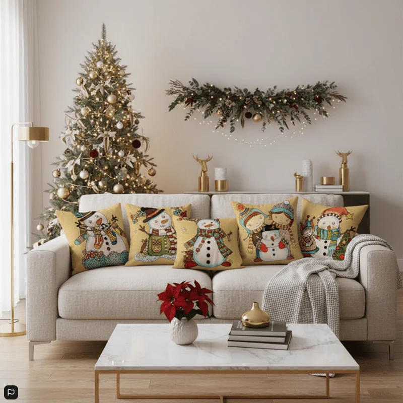 STARVELV – Festive 18-Inch Velvet Pillowcase with Hidden Zipper for Christmas Decoration - Image 4
