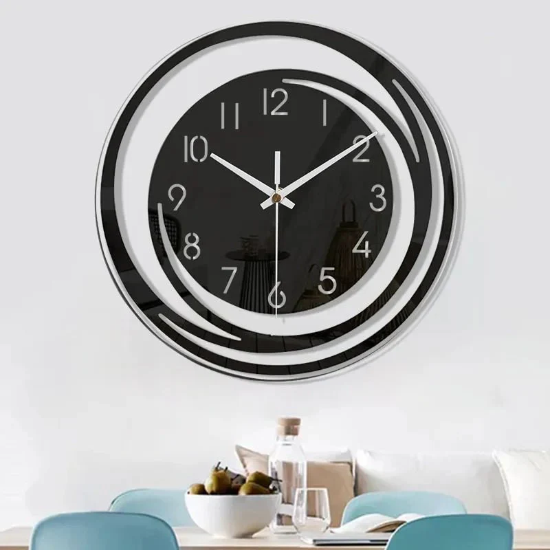 STEALTHICK – Modern Black Acrylic Wall Clock with Silent Operation - Image 3