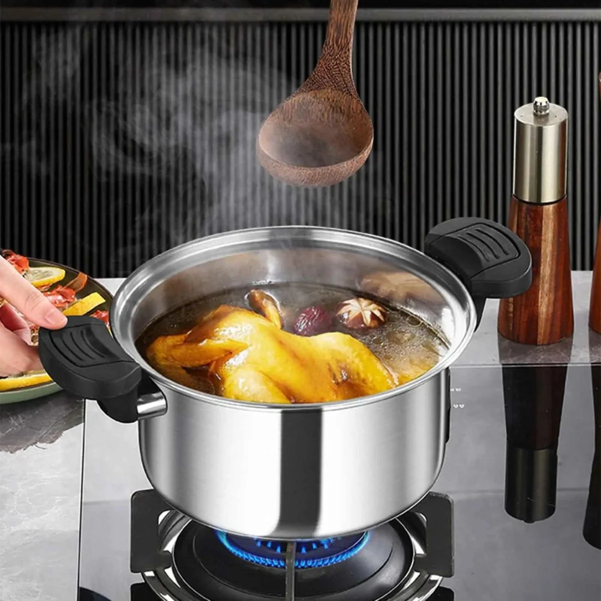 STEELPRESS – Compact stainless steel pressure cooker for quick meals anywhere - Image 5