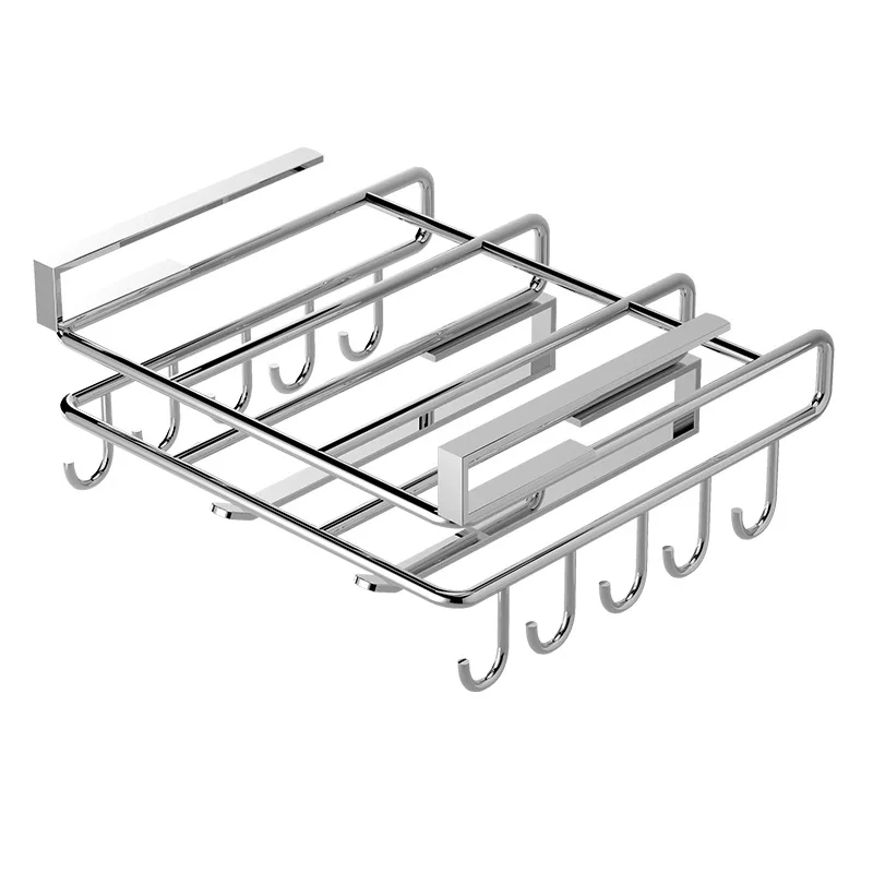 STEELSHELF – Stainless steel kitchen wall shelf with hooks for more order - Image 7