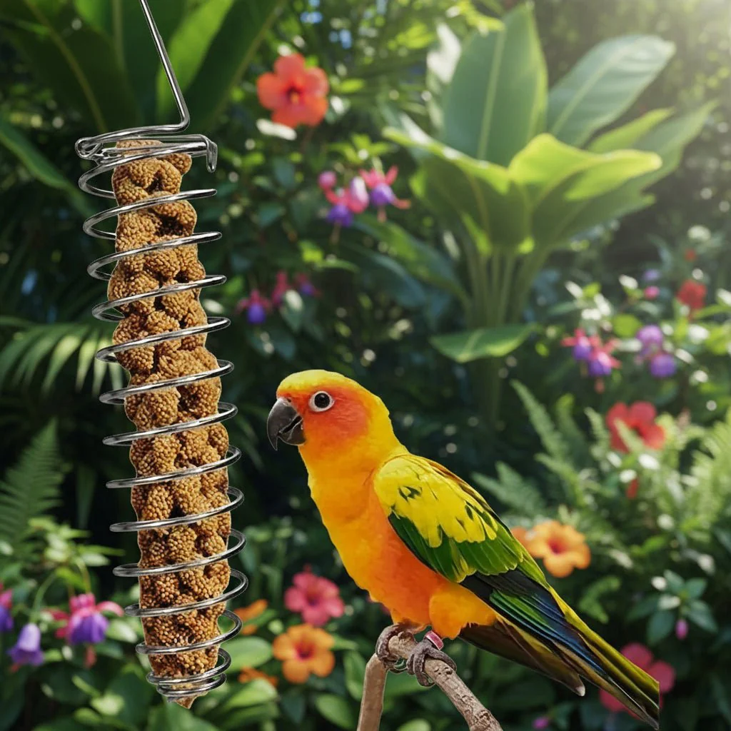 STEELSWIRL – Robust stainless steel parrot food dispenser for long-term use - Image 2