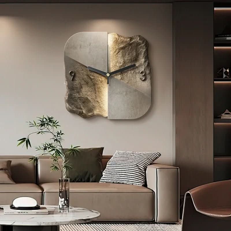 StoneAura – Modern Sandstone Wall Clock with 3D Relief & Silent Quartz Technology - Image 3