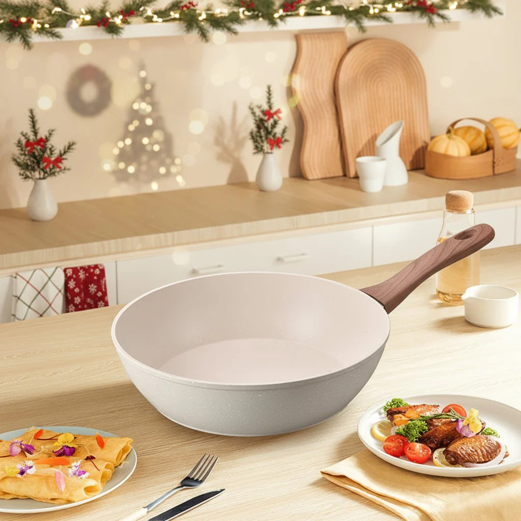 STONIQON – Deep Non-stick Pan with Medical Stone Coating Made of Stainless Steel for Gas and Induction Stoves - Image 3