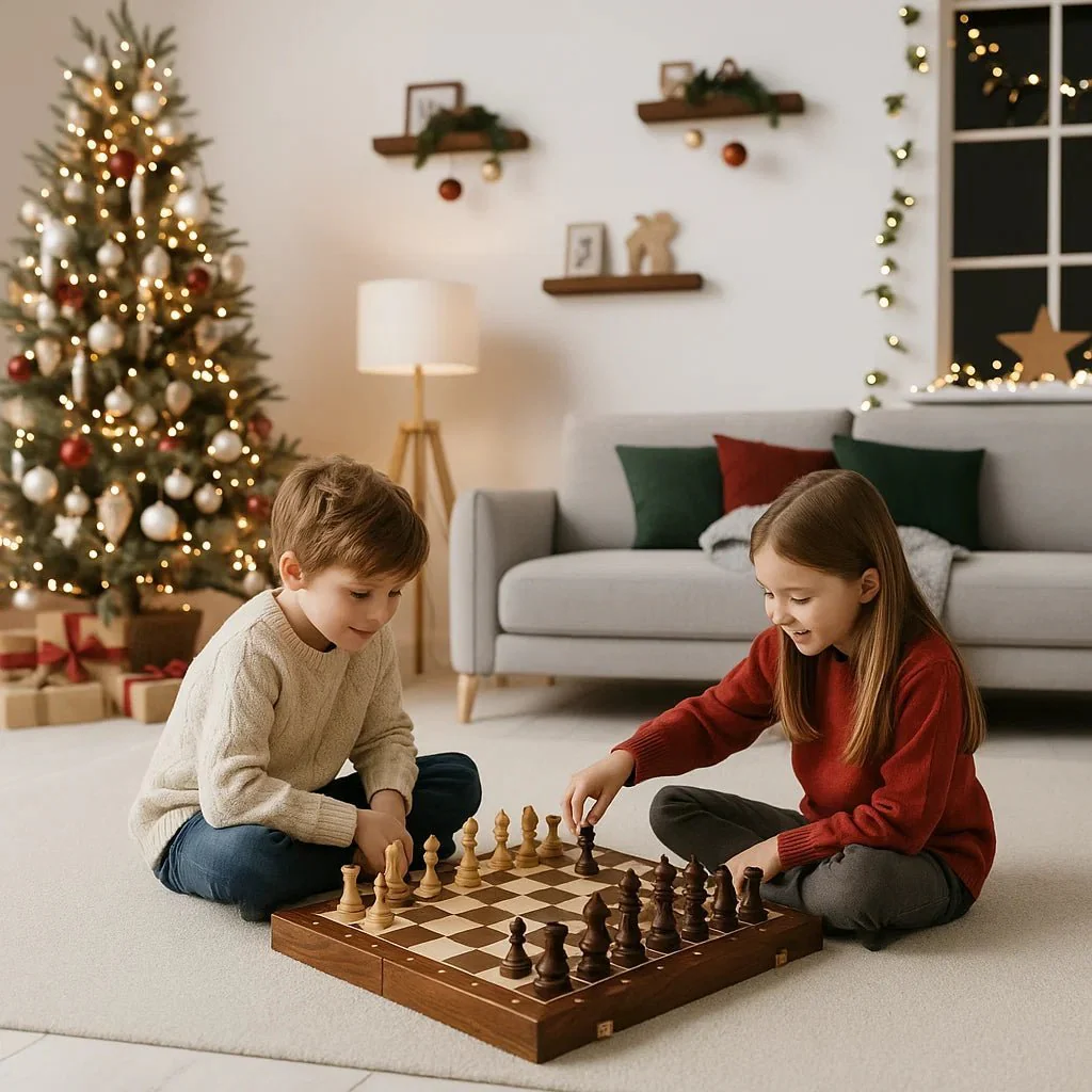 STRATEGIQON – Premium chess set made of wood with classic, foldable walnut wood board - Image 2