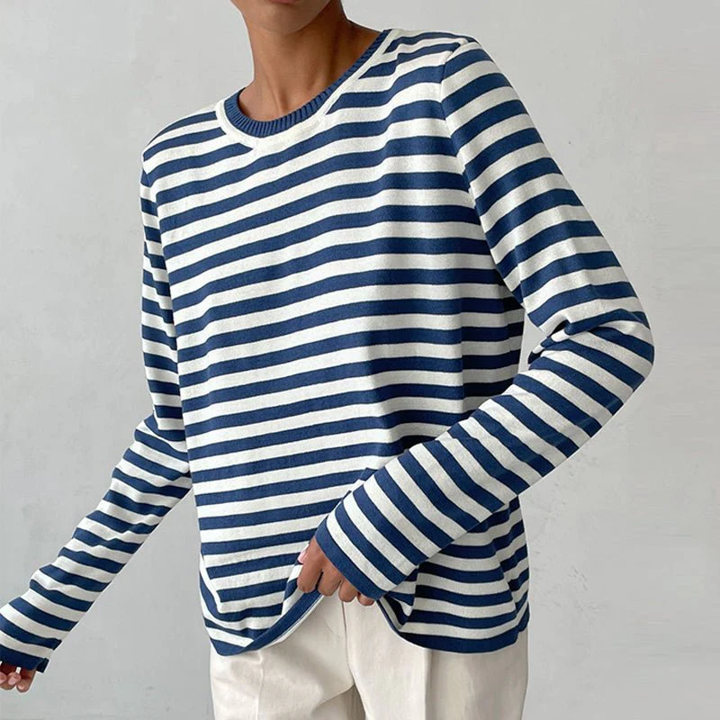 STRIPELY – Striped Long-Sleeve Shirt for Women Made of Soft Material