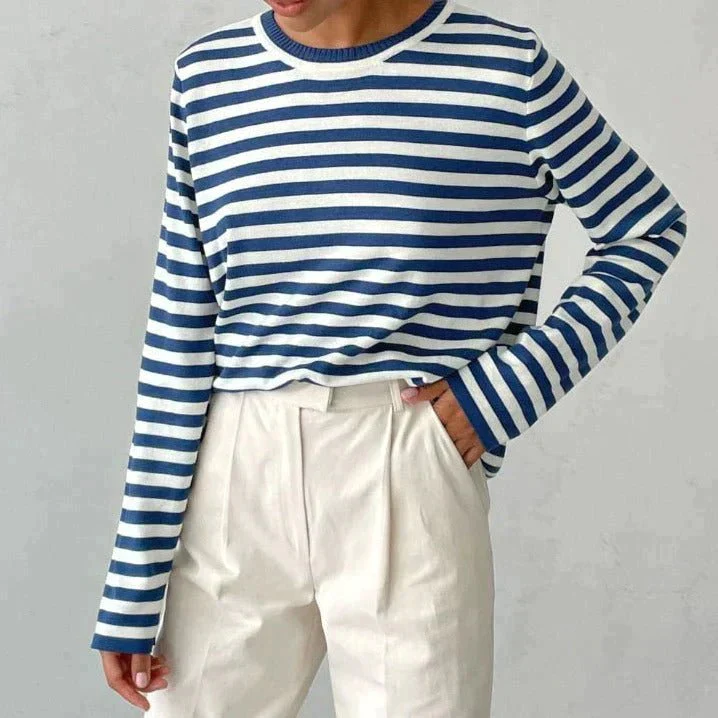 STRIPELY – Striped Long-Sleeve Shirt for Women Made of Soft Material - Image 3