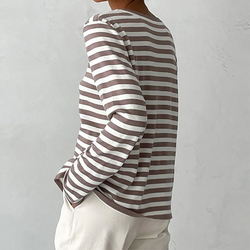 STRIPELY – Striped Long-Sleeve Shirt for Women Made of Soft Material - Image 7
