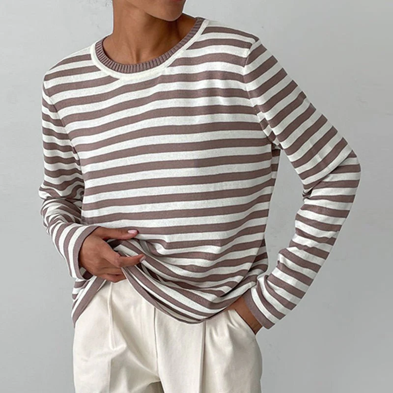 STRIPELY – Striped Long-Sleeve Shirt for Women Made of Soft Material - Image 8