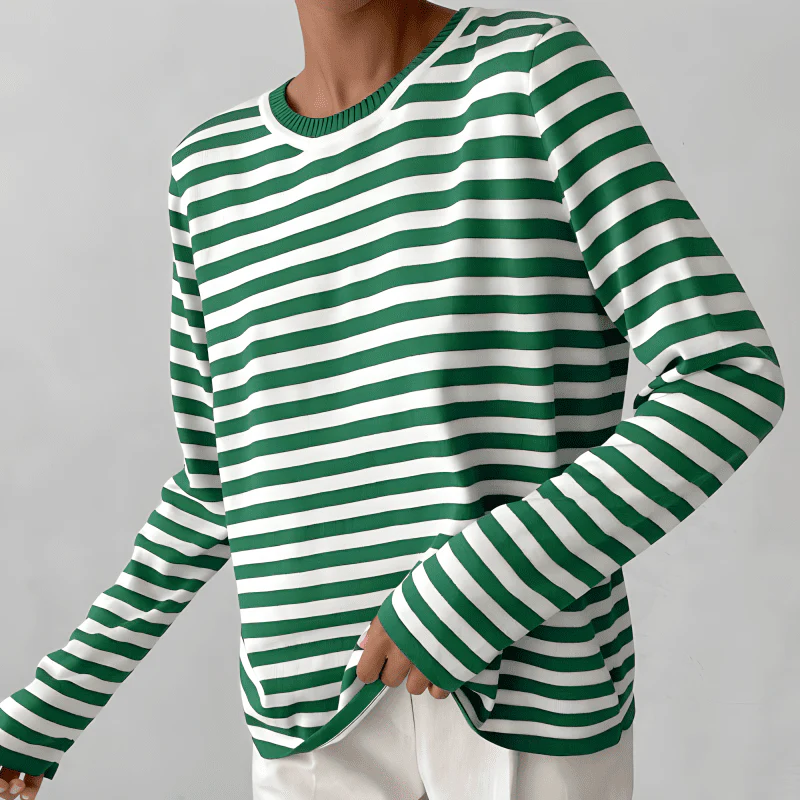 STRIPELY – Striped Long-Sleeve Shirt for Women Made of Soft Material - Image 9