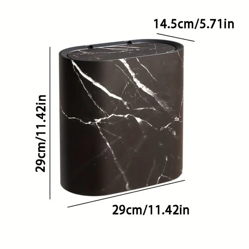 STYLEBIN – Contemporary oval waste bin with marble pattern - Image 7
