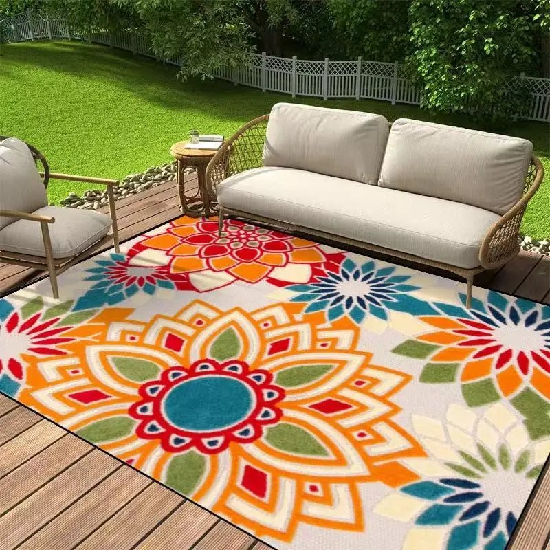 SUNBLOSSOM – Elegant floral outdoor rug for terraces, non-slip design & all-weather comfort - Image 3
