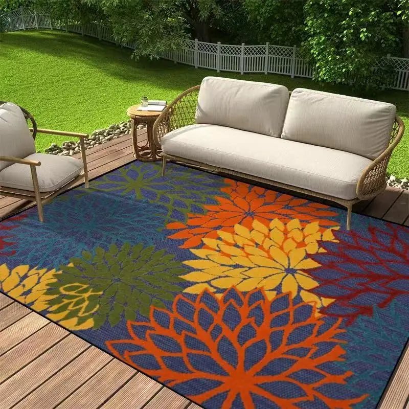SUNBLOSSOM – Elegant floral outdoor rug for terraces, non-slip design & all-weather comfort - Image 8