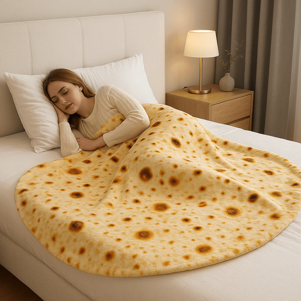 TACO HUG – Cozy Taco Flannel Blanket with Funny Tortilla Design