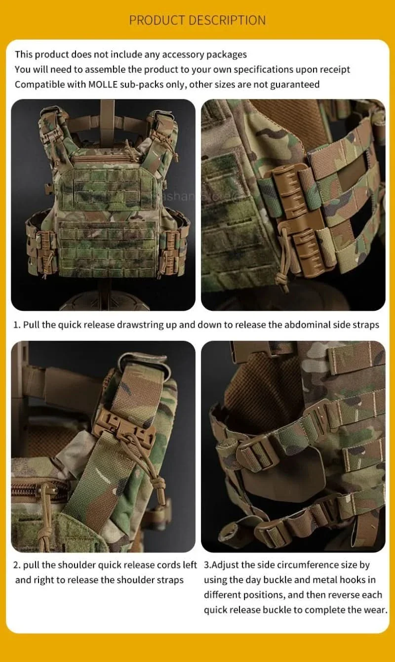 TACTICAL ARMOR CARRIER - Modular protective waistcoat with laser-cut MOLLE & quick-release system - Image 13