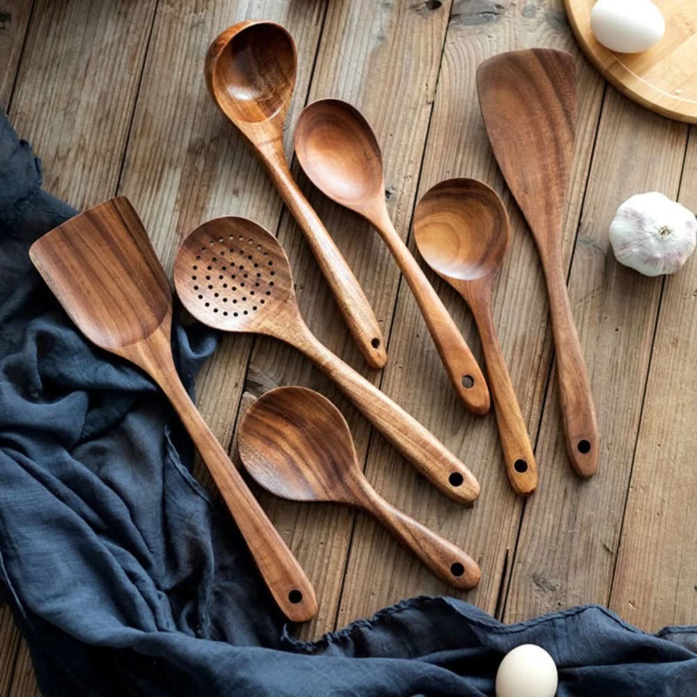 Teak kitchen utensil set - Elegant cooking utensils for modern kitchen gadgets - Image 10
