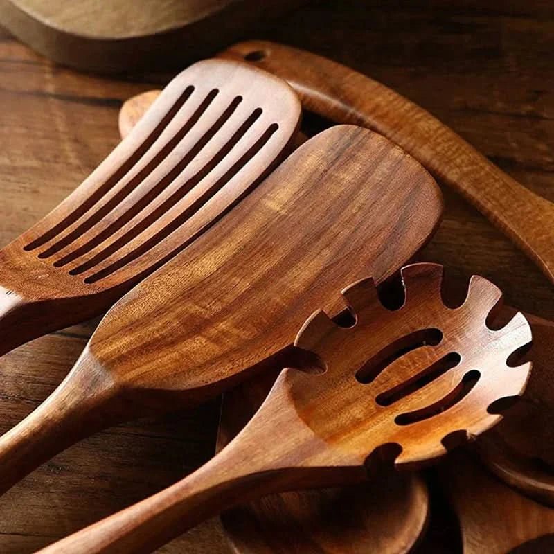 Teak kitchen utensil set - Elegant cooking utensils for modern kitchen gadgets - Image 4