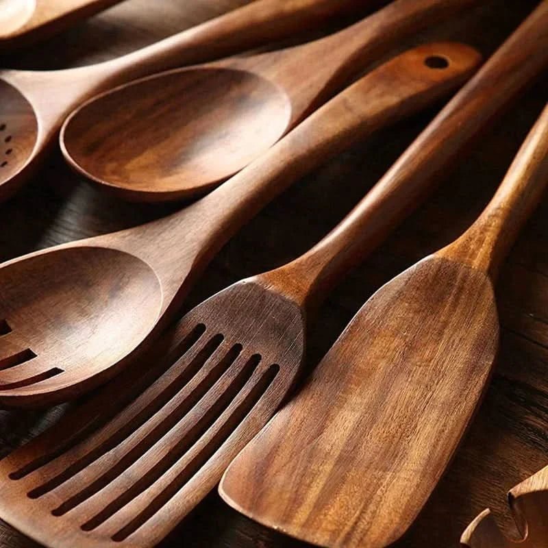 Teak kitchen utensil set - Elegant cooking utensils for modern kitchen gadgets - Image 5