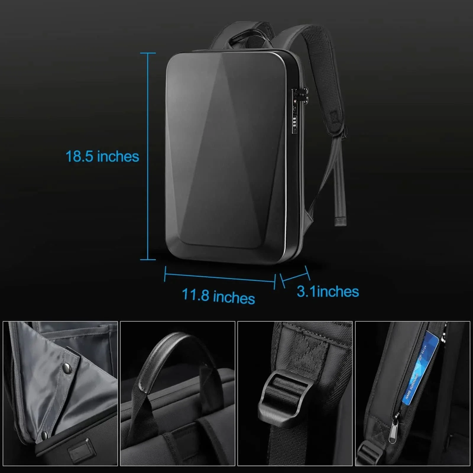 TECHGUARD - Expandable laptop backpack with anti-theft protection & USB port - Image 7