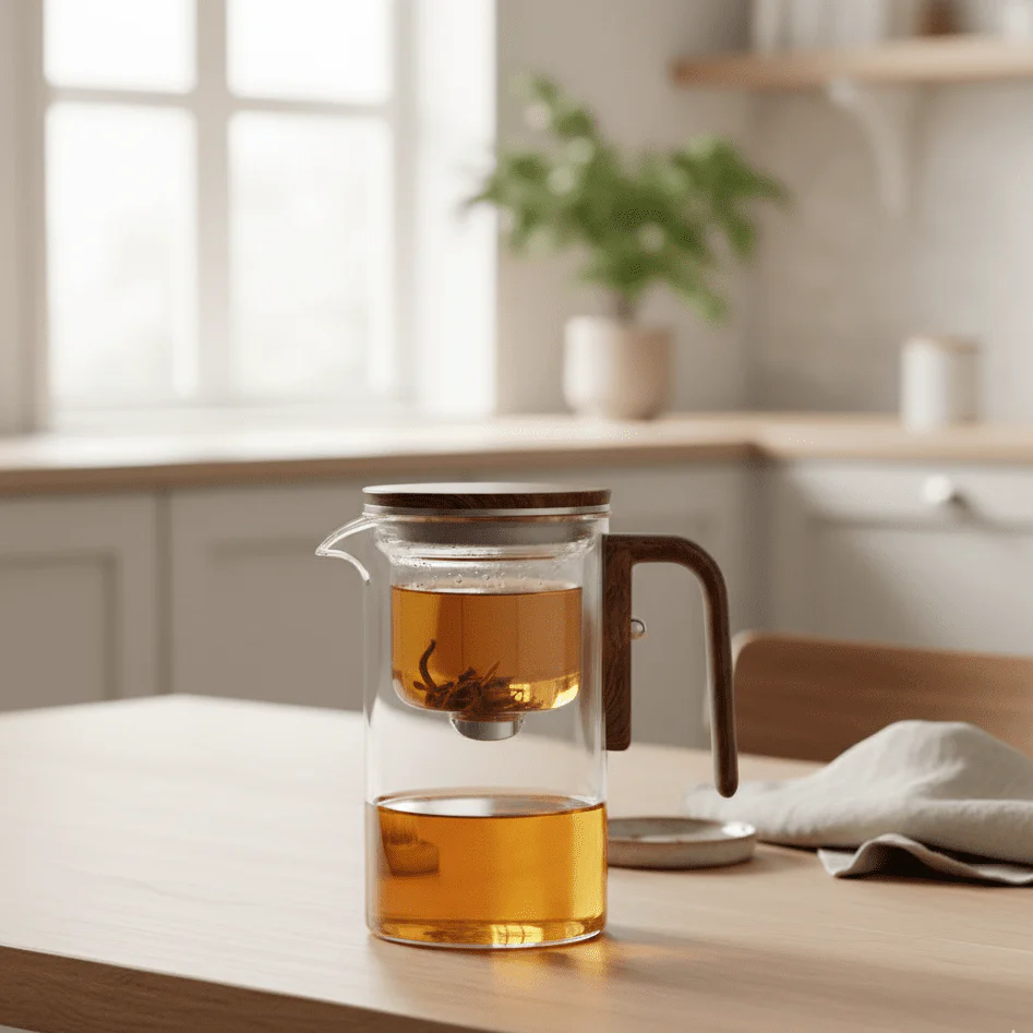 TEA ENJOYMENT – Elegant teapot made of heat-resistant plastic with stainless steel strainer - Image 2