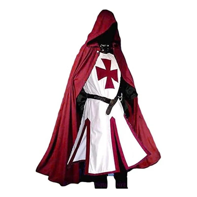 TEMPLARIA – Medieval Knight Templar Costume with Classic Cloak - Image 8