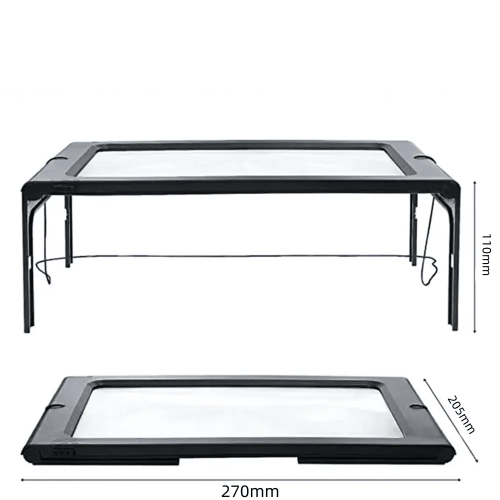 TEXTDESK – Foldable 3x Table Magnifier with LED Lighting for Hands-Free Reading - Image 3