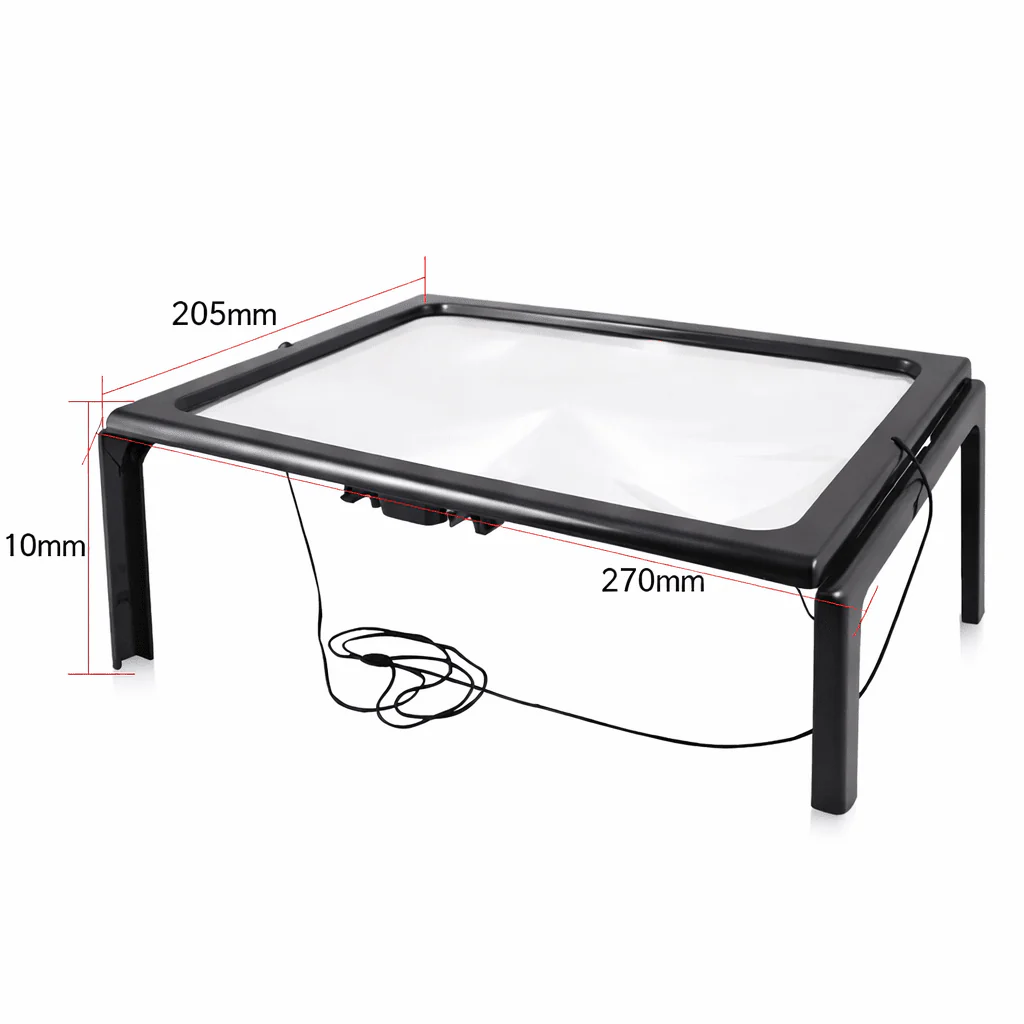 TEXTDESK – Foldable 3x Table Magnifier with LED Lighting for Hands-Free Reading - Image 4