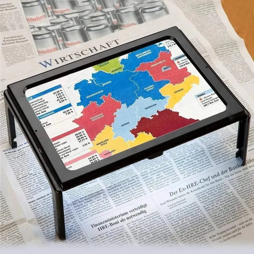 TEXTDESK – Foldable 3x Table Magnifier with LED Lighting for Hands-Free Reading - Image 6