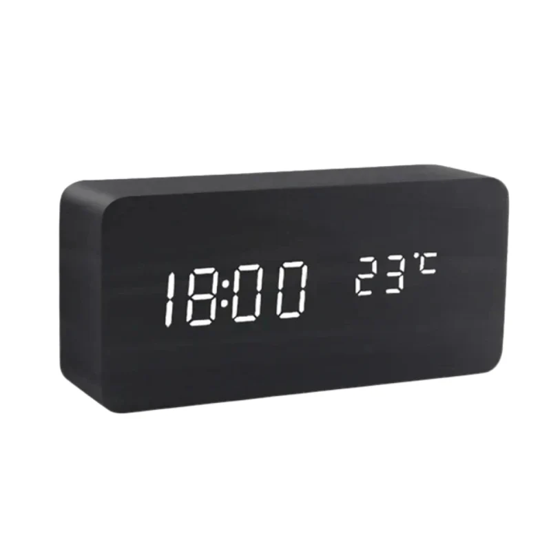 TimberGlow LED alarm clock - Digital & stylish in natural wood design - Image 10