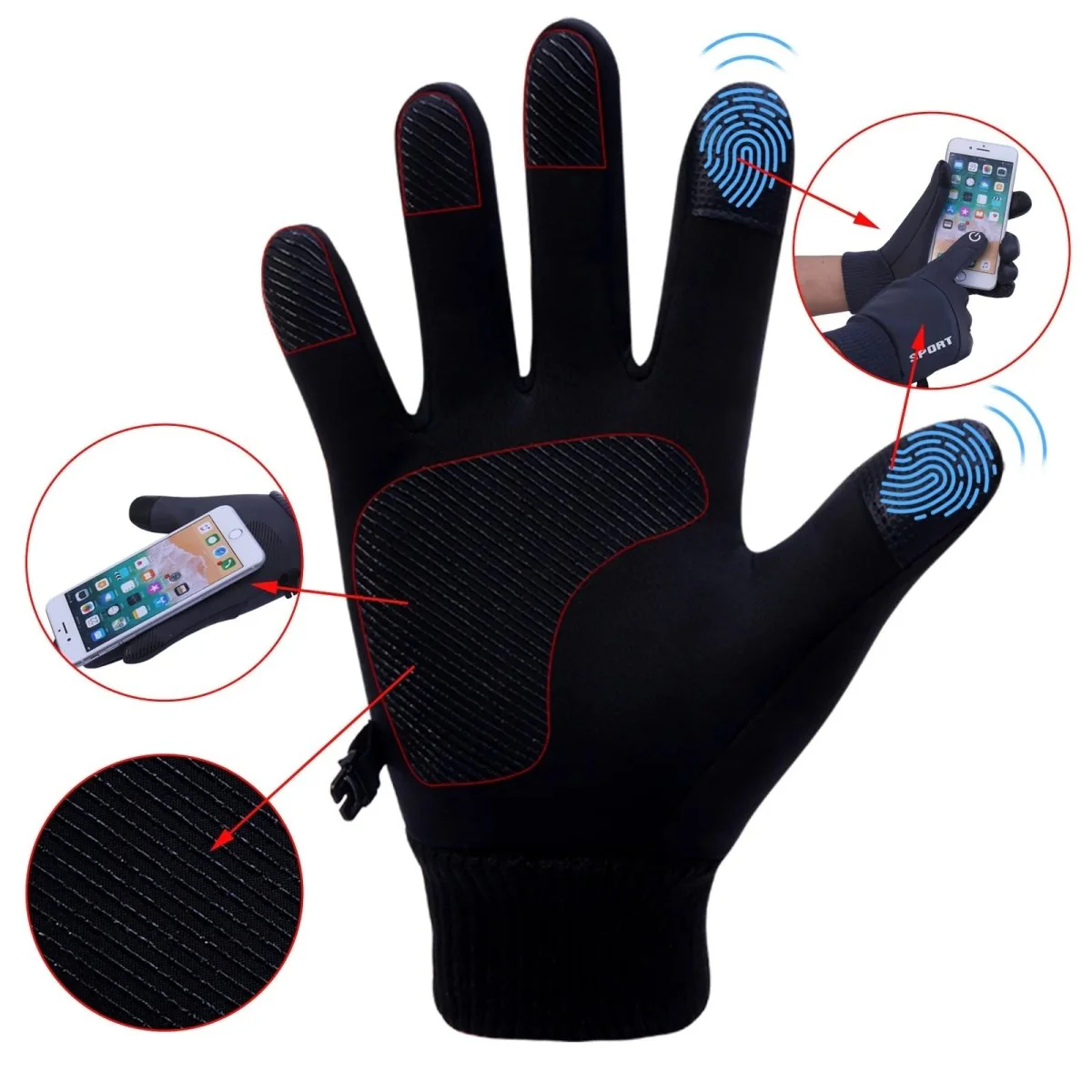 TOUCHFROST – Thermal touchscreen gloves with water protection and secure grip - Image 4