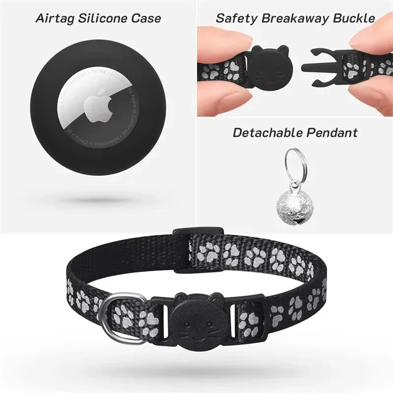 TRACKKITTY – Reflective Cat Collar with AirTag Holder and Safety Bell - Image 3