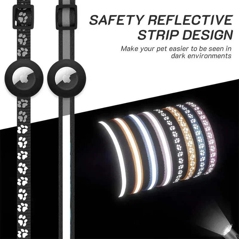 TRACKKITTY – Reflective Cat Collar with AirTag Holder and Safety Bell - Image 4