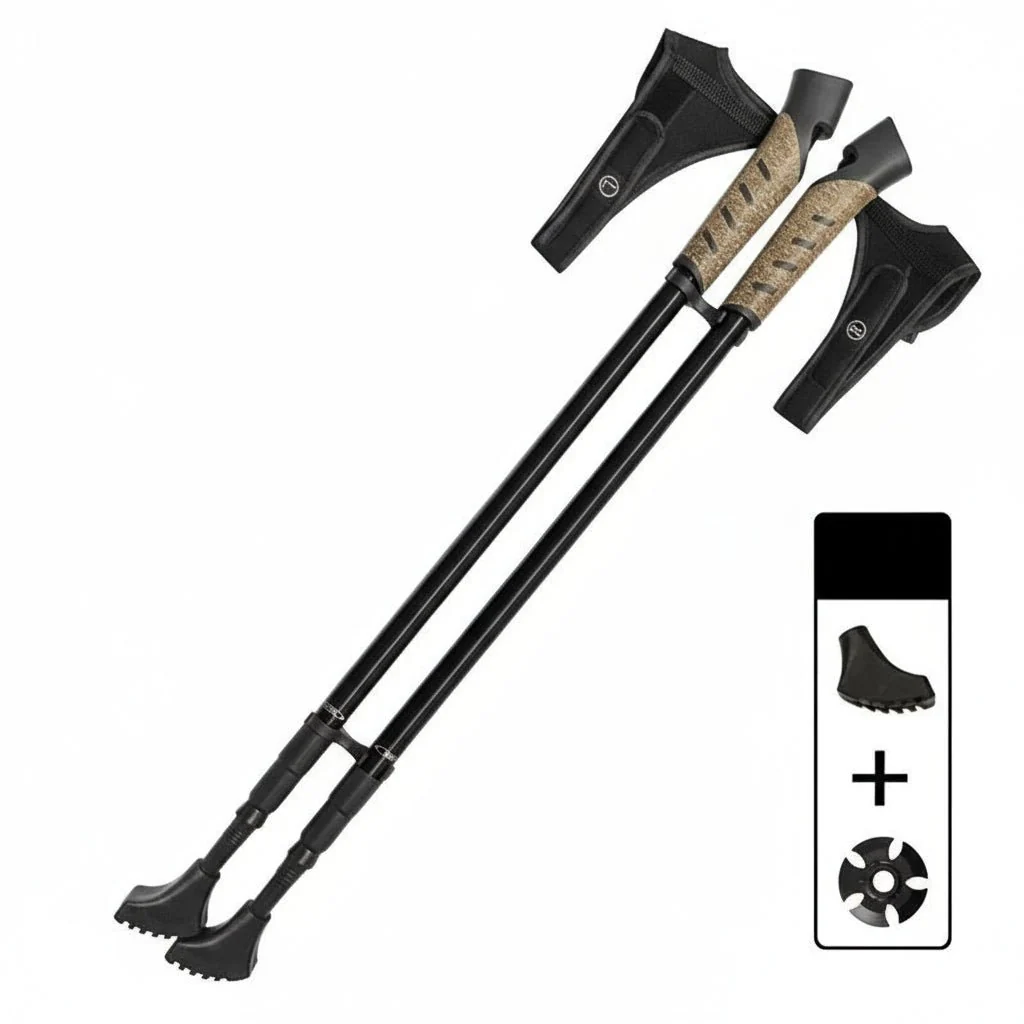 TRAILCORK – Premium Nordic Hiking Poles – lightweight telescopic trekking poles with cork handle - Image 6