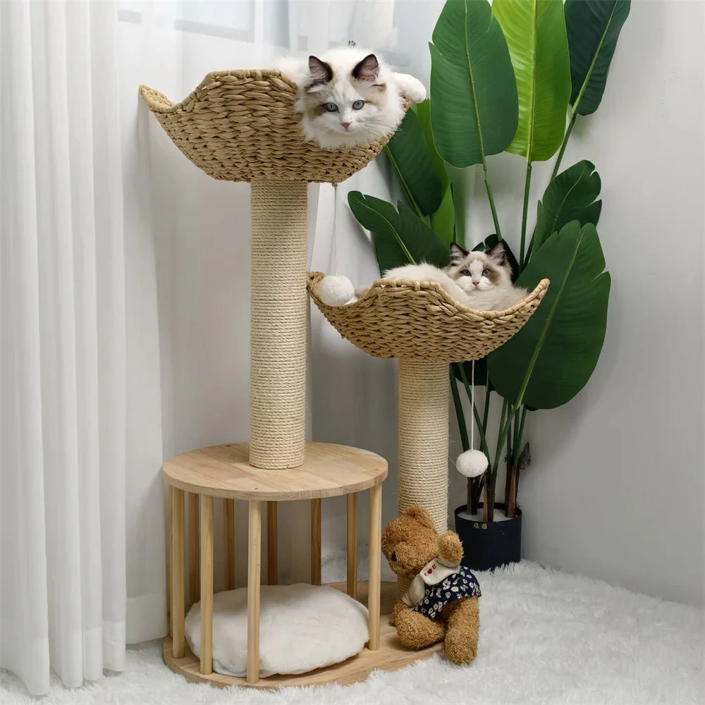 TRICATLOFT – Three-level plush cat tree with sturdy sisal scratching posts - Image 4