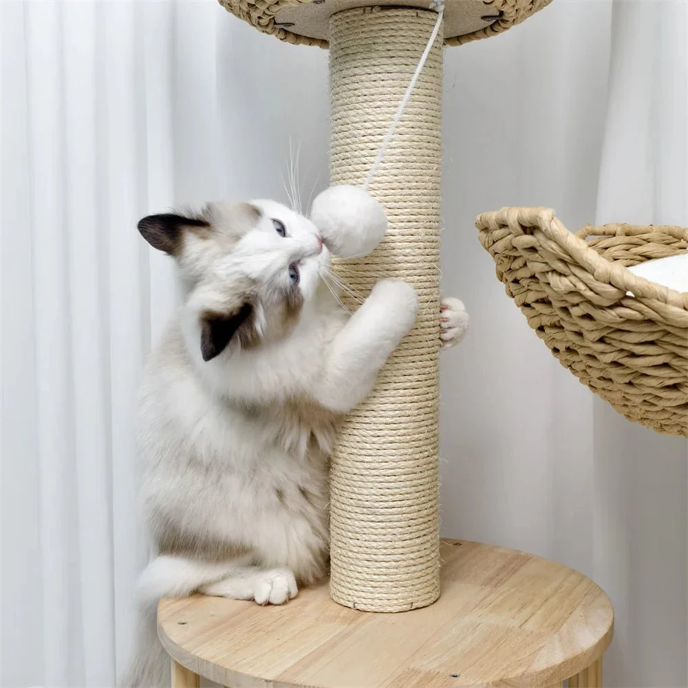 TRICATLOFT – Three-level plush cat tree with sturdy sisal scratching posts - Image 5
