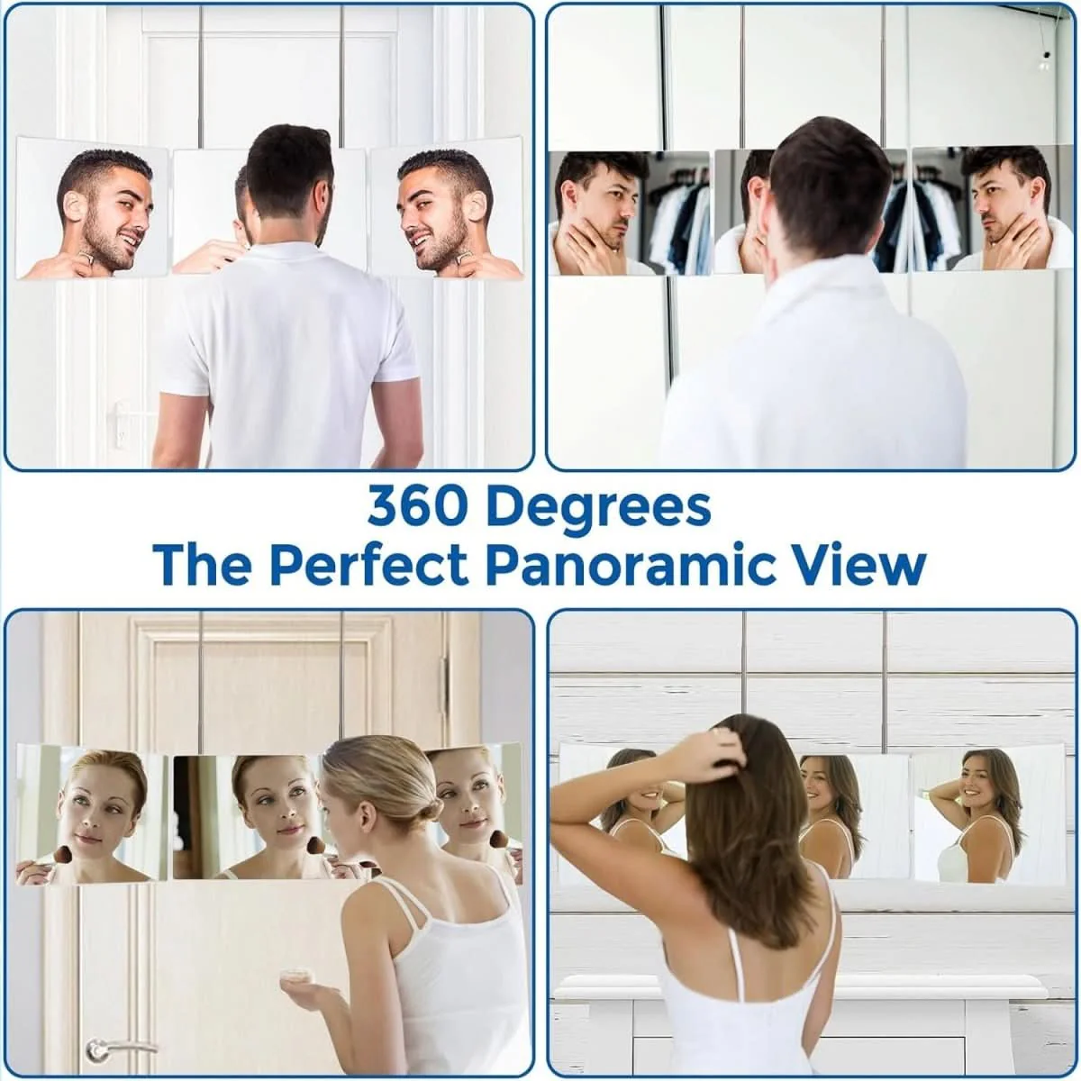 TRIFLEX Mirror - Foldable 3-way mirror with hook for make-up, hair styling & shaving - Image 5