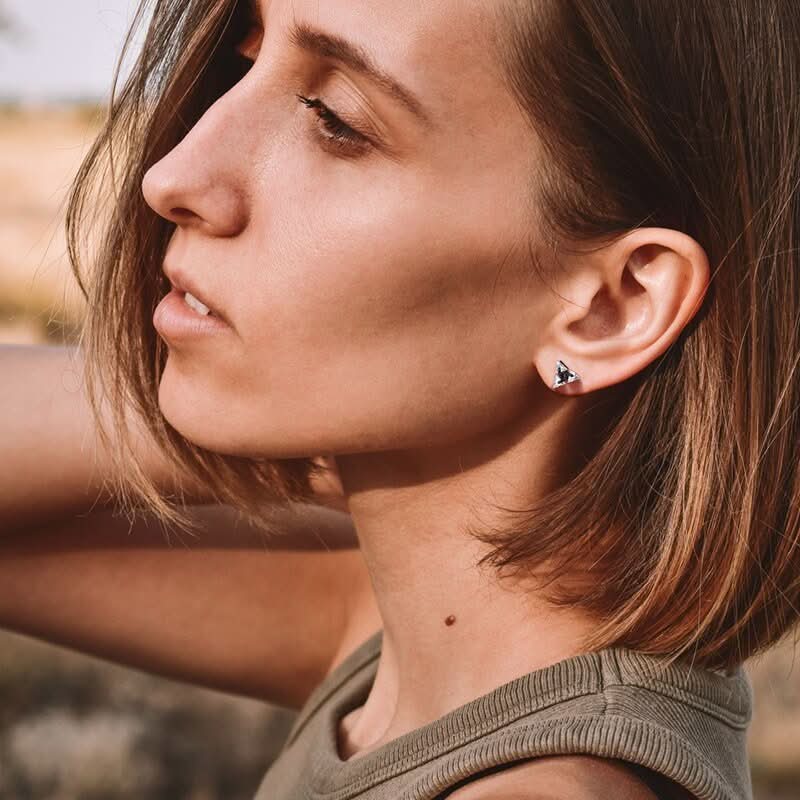 TRISILVER – Triangle Earrings with Stud Closure, Lightweight & Modern Design - Image 5