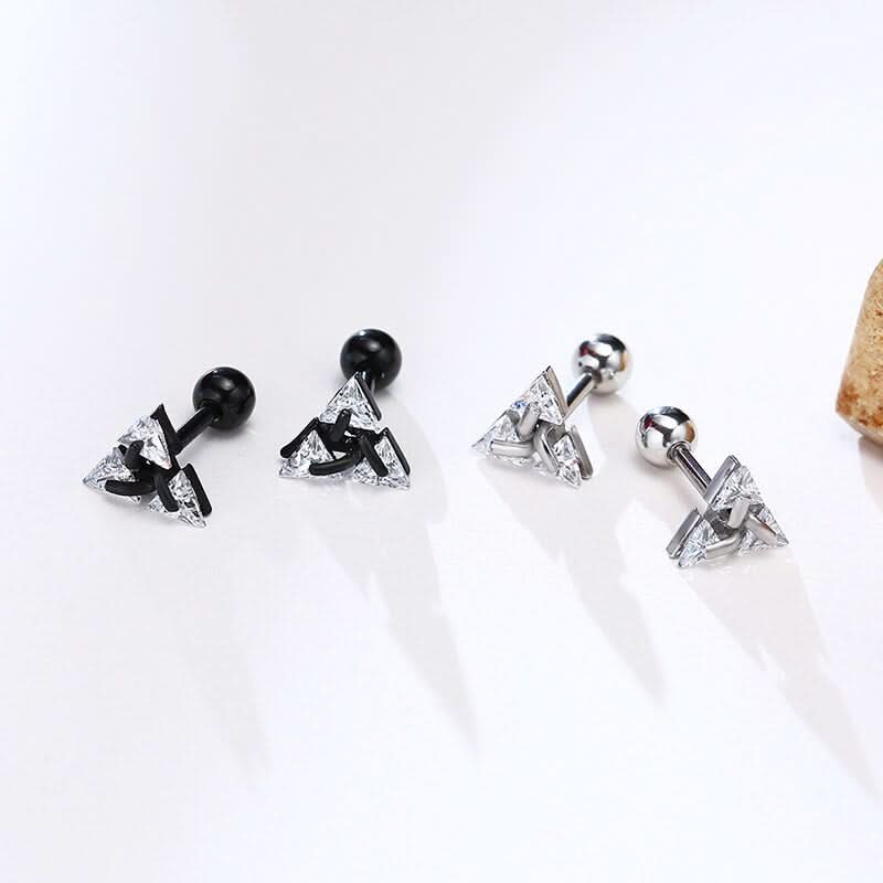 TRISILVER – Triangle Earrings with Stud Closure, Lightweight & Modern Design - Image 6