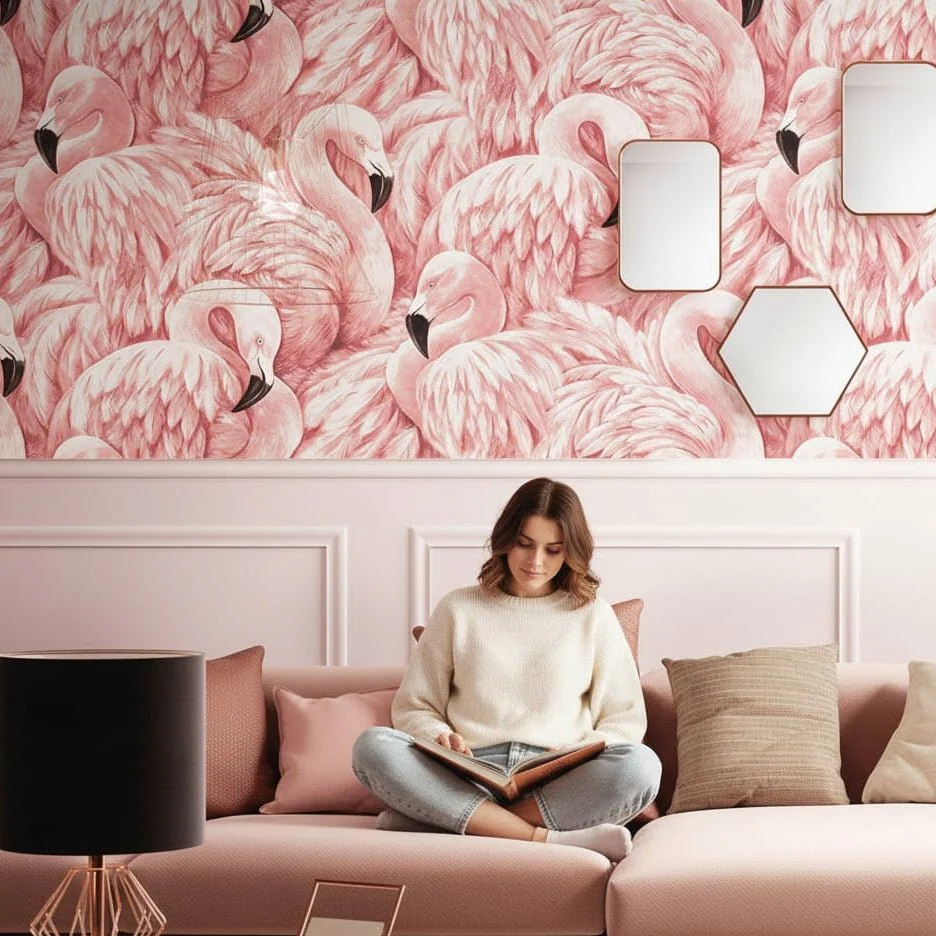 TROPICBLOSSOM – Flamingo Rose Wallpaper for Bedroom Walls, 10 m x 52 cm - Image 7