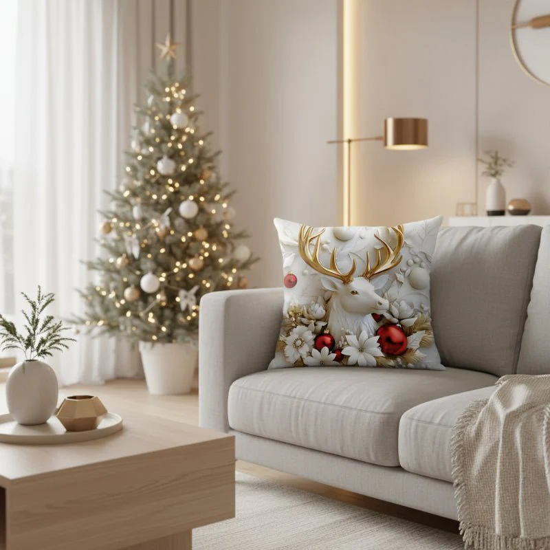TWINKCUSH – Set of 4 Christmas velvet cushion covers with unique festive designs - Image 7