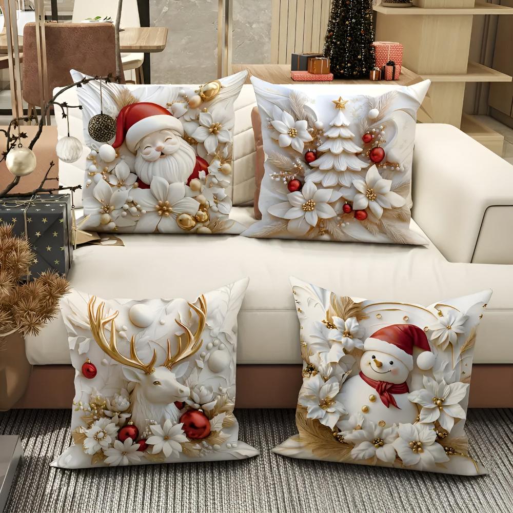 TWINKCUSH – Set of 4 Christmas velvet cushion covers with unique festive designs - Image 8
