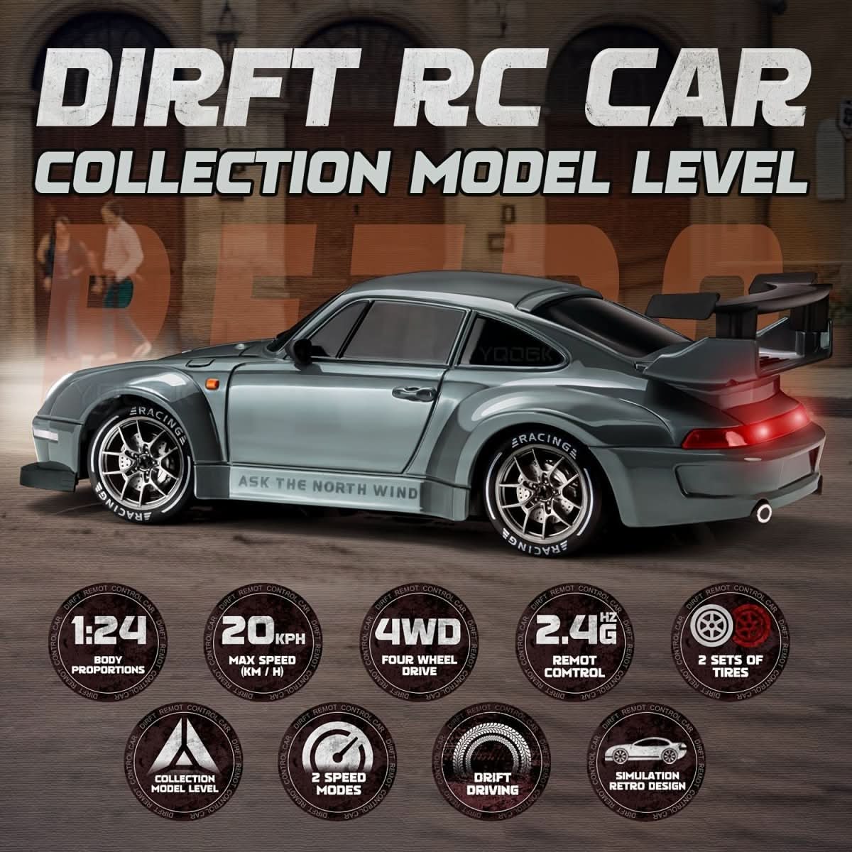 Ultimate Drift Racer - RC car with LED wheels & all-wheel drive on a scale of 1:24 - Image 4