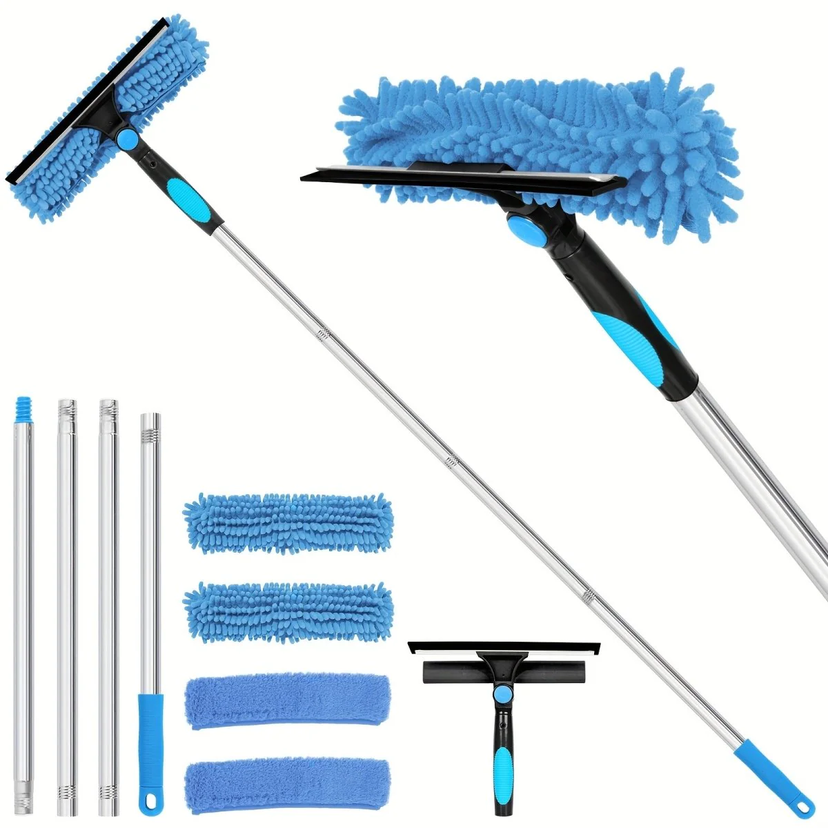 ULTRASQUEEZE – Adjustable 2-in-1 Glass Cleaning Tool with Telescopic Rod - Image 4