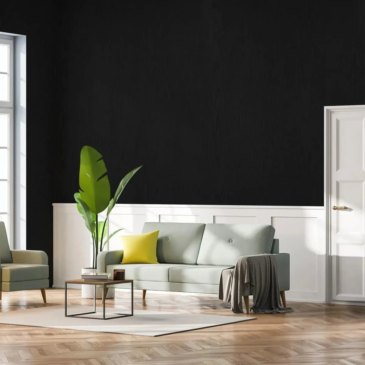 URBANDESIGN – Black peel-and-stick wallpaper in wood look for modern interior upgrades - Image 4