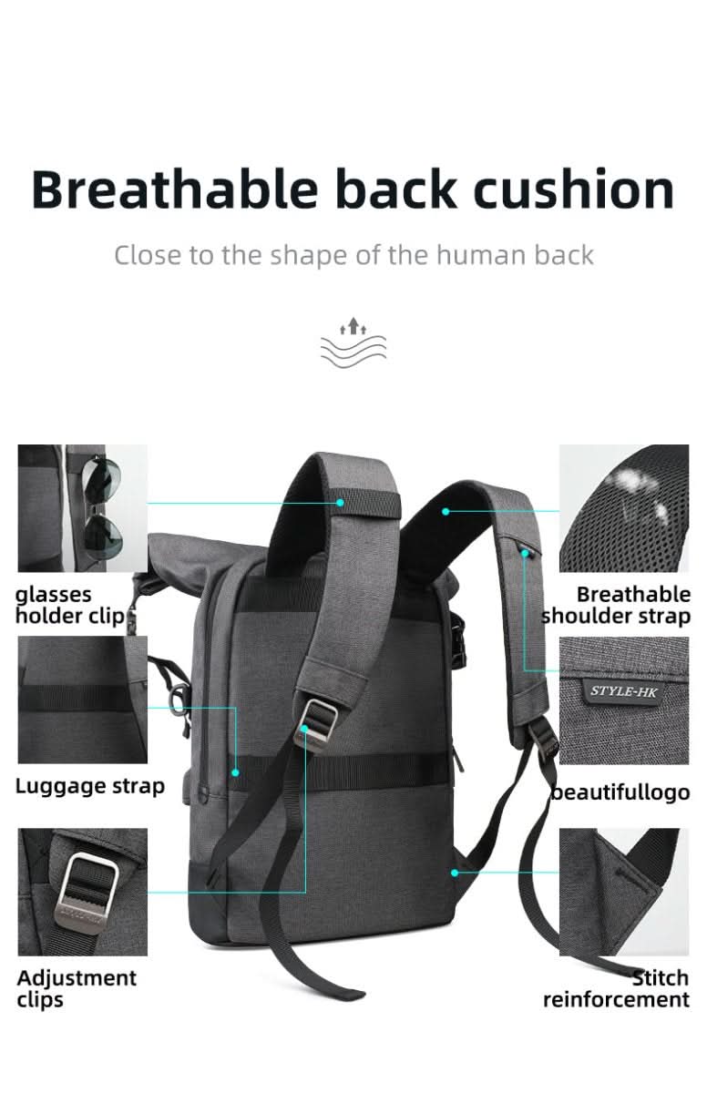 URBANTRAIL Rolltop - Multifunctional outdoor rucksack with USB port - Image 10