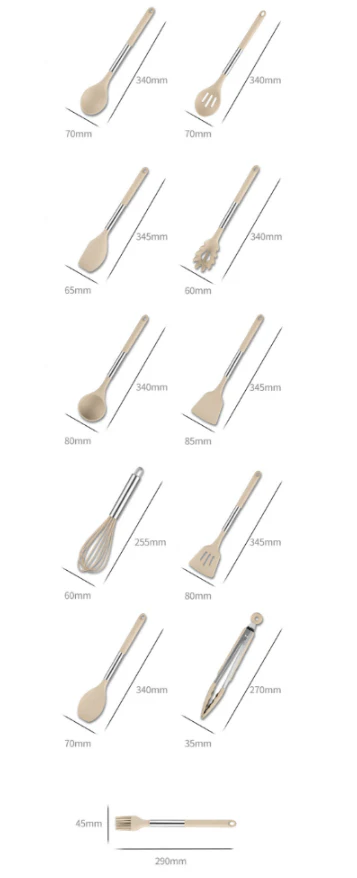 UTENSIVIA – Heat-resistant 11-piece kitchen tool set with wood handle look - Image 7