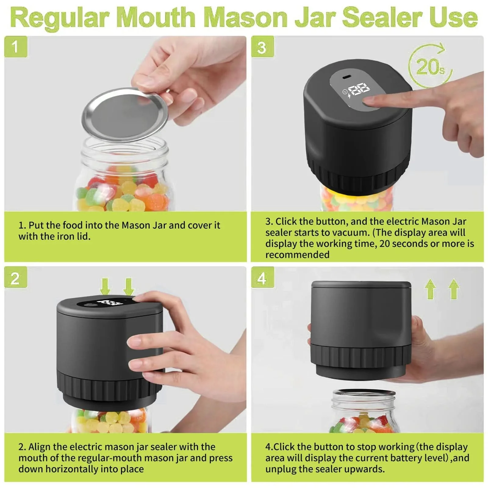 VacuumSealer Electric vacuum sealer - Portable & efficient for bottles, jars and cans - Image 6