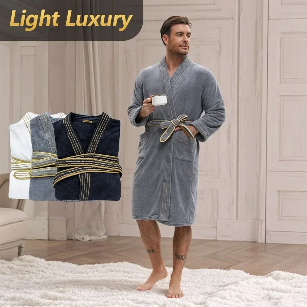 VelourGent – Elegant Men's Bathrobe made of Thick Velvet - Image 2