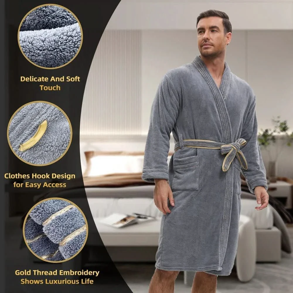 VelourGent – Elegant Men's Bathrobe made of Thick Velvet - Image 3