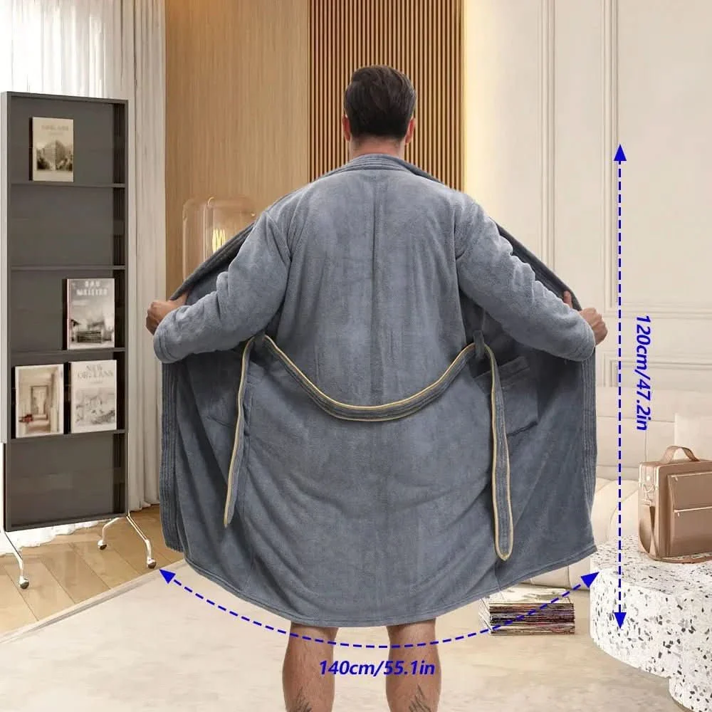 VelourGent – Elegant Men's Bathrobe made of Thick Velvet - Image 4