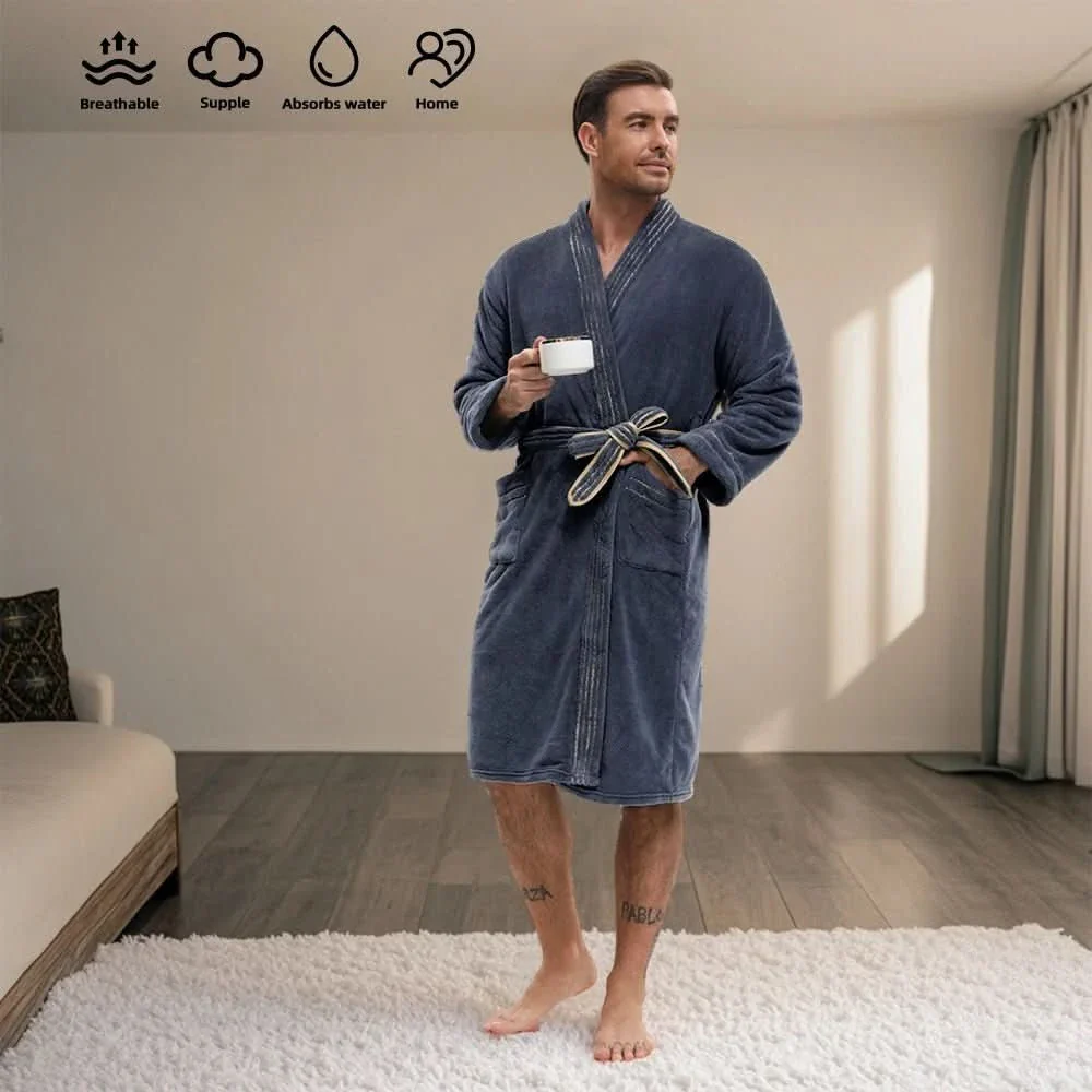 VelourGent – Elegant Men's Bathrobe made of Thick Velvet - Image 6
